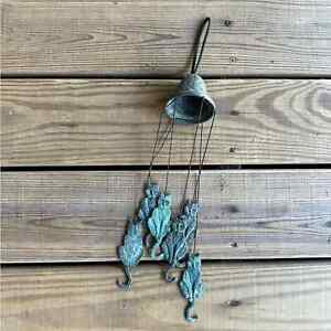 SPI Home Cat Wind Chime Brass Patina Patio Home Decor Windchime BP25030