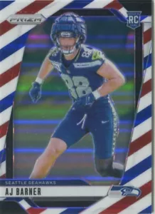 2024 Panini Prizm - Rookies Red White & Blue Prizm #304 AJ Barner (RC) - Picture 1 of 1