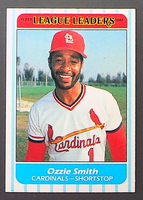 1986 Fleer Major League Leaders - Ozzie Smith #42 - Image 1 of 2