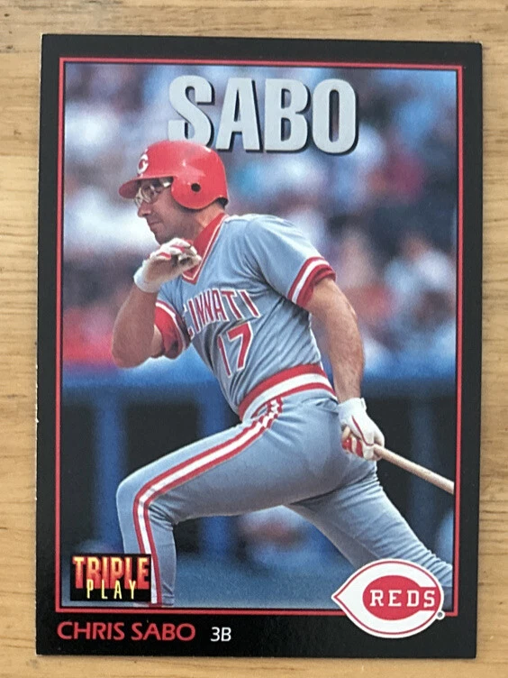 1993 Leaf Triple Play Chris Sabo Baseball Card #184 Reds 3B VG O/C - Image 1 of 2