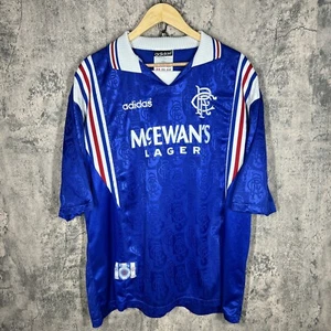 Vintage Adidas 1996-1997 Glasgow Rangers Home Soccer Football Jersey Blue XXL - Picture 1 of 10