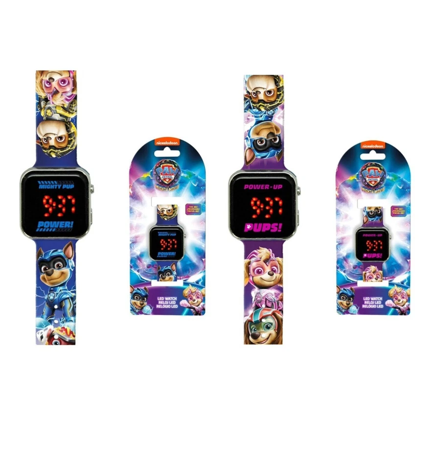 Paw Patrol Armbanduhr Kinderuhr in 2 Varianten Uhr Digital LED Watch Chase Skye - Bild 1 von 4
