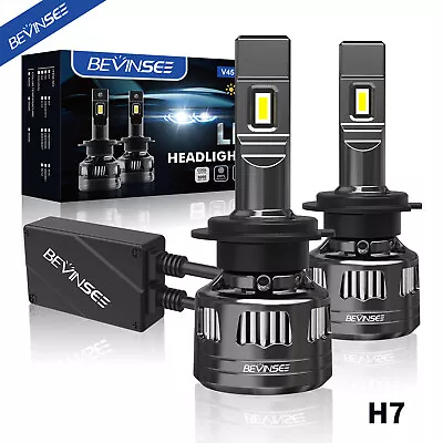 BEVINSEE H7 LED Headlight Bulb 120W 30000LM Super Bright Kit High Low Beam White - Image 1 of 4