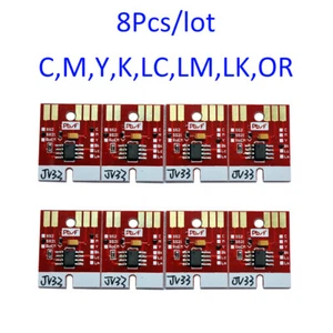 8 pièces puce permanente pour cartouche Mimaki JV33 CJV30 JV5 SS21 C/M/Y/K/LC/LM/LK/OR - Photo 1/4