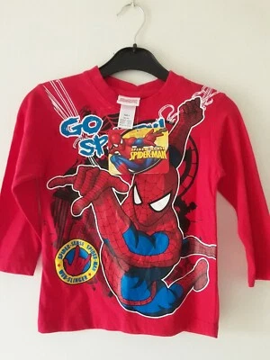 Spiderman  T Shirt  Boys Size 3  Long Sleeve Marvel  Superhero Red New Tag - Image 1 of 4