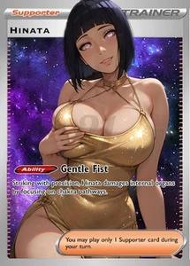 Sexy Ninja Hinata Hyuga- Rainbow Holo Foil Full Art Naruto Waifu Card #1 - Picture 1 of 3