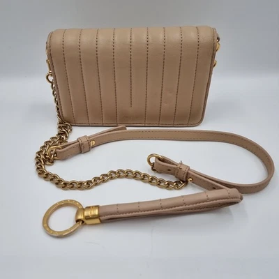 Oroton Fay Sand Genuine Leather Small Chain Quilted Crossbody Shoulder Bag Purse - Image 1 of 4