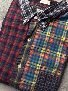 J Crew Hemd Herren Xl Patchwork Kariert Kurzarm Button Down Colorblock Baumwolle - Bild 1 von 7