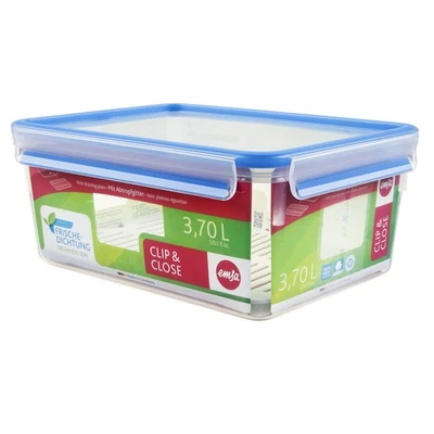 Emsa 512888 Clip & Close box with drip grid, 26.3 x 19.5 x 11 cm, 3.7 l, transpa - Image 1 of 4