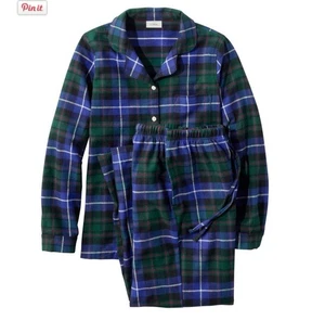 LL Bean Flanell Pyjama Set Damen L Pet Scotch kariert 100% Baumwolle Nachtwäsche - Bild 1 von 10