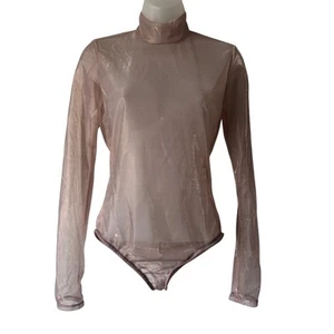 Kloset Envy Body Damen Small Champagner Metallic Transparent Clubwear Einteiler - Bild 1 von 9