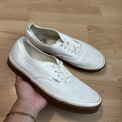 Scarpe da skate Vans autentiche in tela da uomo taglia 12 bianche con suola in gomma