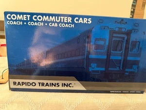 Rapido HO SCALE MARC 3 COMET COMMUTER CAR PASSENGER SET CAB CAR-2 COACHES - Picture 1 of 2