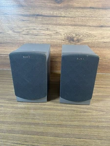 Sony Bookshelf Speakers Wired Audio System Vintage Retro Silver Grey Working - Picture 1 of 16