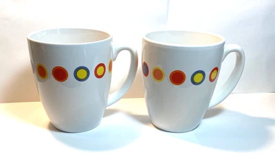 LOTE de 2 tazas de gres Corelle “Hot Dots” 10 oz - ¡ENVÍO RÁPIDO!!! Foto 1 de 4