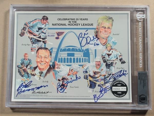 St. Louis Blues 25 Jahre signed Autogramm Foto Brett Hull Brian Sutter NHL - Bild 1 von 8