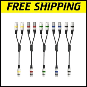 5-Pack 1.5FT XLR Female to Dual Male Y Splitter - Exceptional Sound Quality - Picture 1 of 10