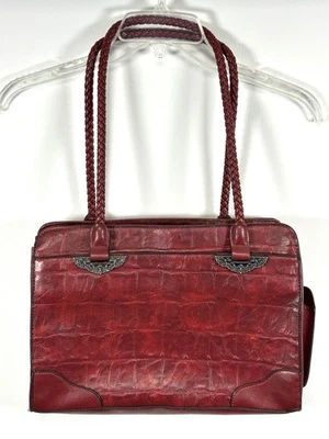 Cartera de Colección Bueno Imitación Cuero, Imitación Cocodrilo Rojo Profundo con Bolsa para Teléfono Foto 1 de 4