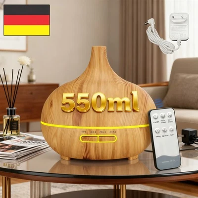 550ML Ultrasonic Humidifier Aroma Diffuser Humidifier 7 LED Light Diffuser - Image 1 of 4