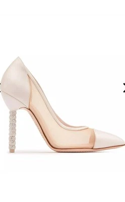 Bombas de casamento Sophia Webster jasmim marfim cetim cristal 41,5=11 - Imagem 1 de 4