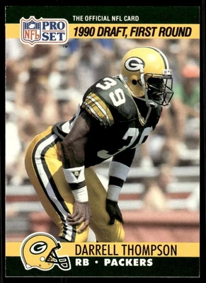1990 Pro Set Darrell Thompson Rookie Green Bay Packers #687 - Image 1 of 2
