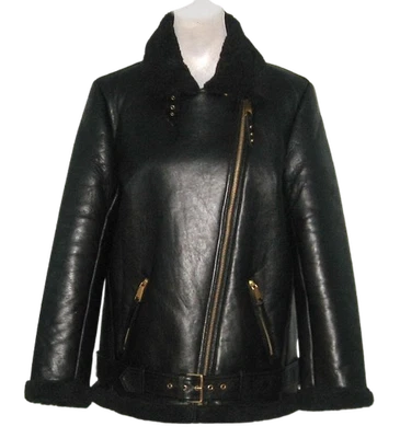 Chaqueta de MOTOCICLETA Rebecca Minkoff Mujer CUERO Forrada Piel Sintética L Precio de venta sugerido por el fabricante $698 Nueva con Etiquetas Foto 1 de 4