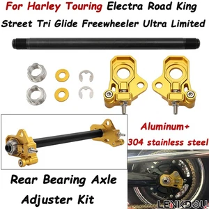 Gold Rear Axle Adjustable Kit 0117-0028M-B For Harley Touring Street Road Glide - Foto 1 di 9