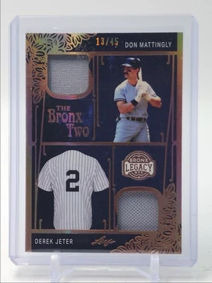 DON MATTINGLY DEREK JETER 2023 LEAF BRONX LEGACY NYC BRONZE PATCH /45 Q5839 - Image 1 of 2