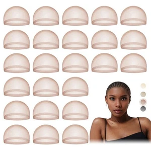 HD Wig Cap for Women Lace Front, Transparent Bald Cap for Wigs, Dark Brown 24... - Picture 1 of 5