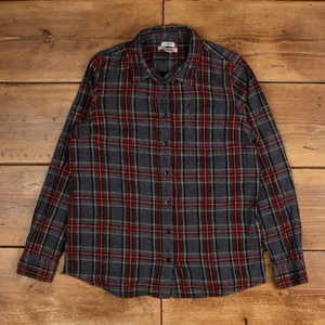 Vintage L.L.Bean Plaid Shirt Button M Mens Long Sleeve Grey Plaid - Picture 1 of 7