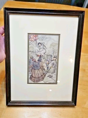 Impresión enmarcada Arthur Rackham "Balloon Lady" de Peter Pan Kensington Garden c1906 Foto 1 de 4