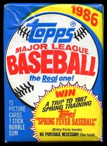 1986 Topps Baseball Unopened Wax Pack - Picture 1 of 1