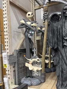 3.5ft Nightmare Before Christmas Jack Skellington & Zero Halloween Porch Greeter - Picture 1 of 1