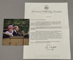 NEU Der königliche Besuch Mai 2007 Queen Elizabeth Colonial Williamsburg DVD mit Brief - Bild 1 von 12