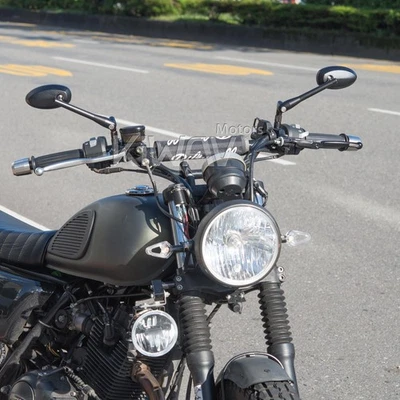 Compacto TRUSTI mini ovalado negro espejos retrovisores convexos para Harley Dyna Softail Sporster Foto 1 de 4