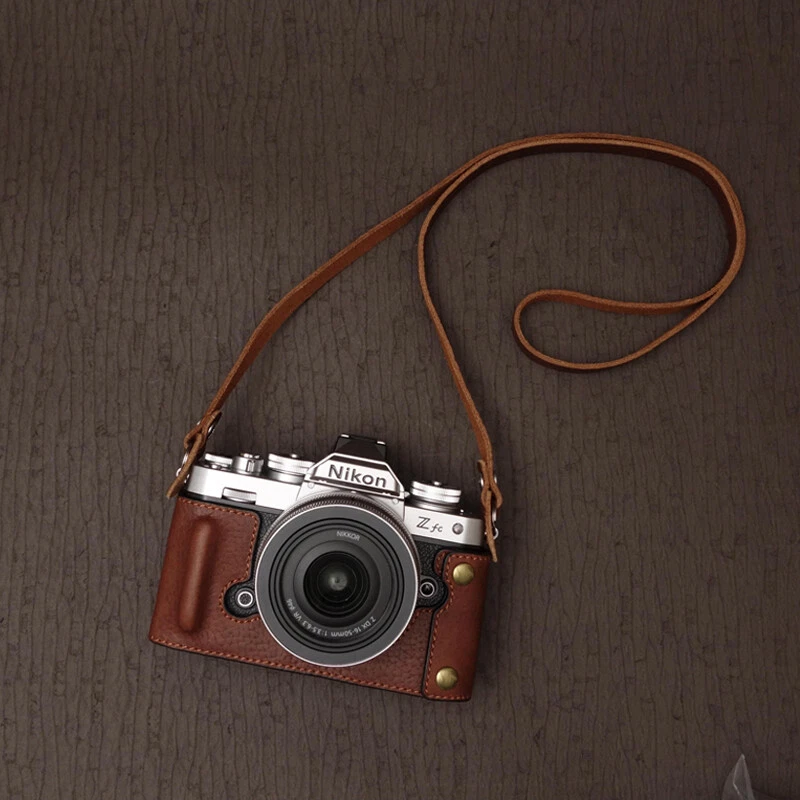 Handmade Genuine Leather Camera Case Cover Protect Grip Belt for Nikon ZF ZFC - Image 1 of 4