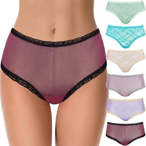 Women's Sexy Lace Bikini Boyshort Hipster Briefs Panties Underwear-6PK - Picture 1 of 3