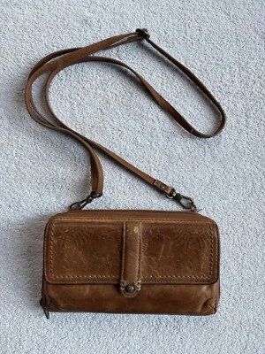 The Sak Sequoia Crossbody Handbag Leather Smartphone Wallet Embossed Tobacco Tan - Image 1 of 4