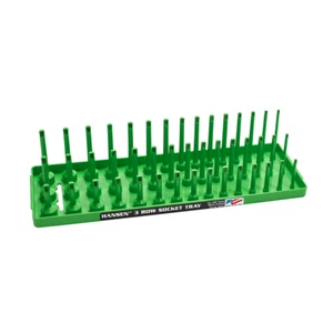 Hansen 3/8" Socket Organizer Tray Holder Metric 3 Row MM Shallow Semi Deep Green - Picture 1 of 4