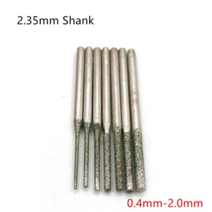 Cylinder Diamond Burrs Bits Grinding Abrasive Tools 2.35mm Shank 0.4mm-2.0mm - Picture 1 of 9