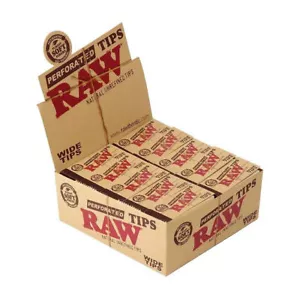 RAW Ancho Perforado Consejos Cigarrillo Fumar Papel de Liar Filtro sin Refinar - Bild 1 von 5