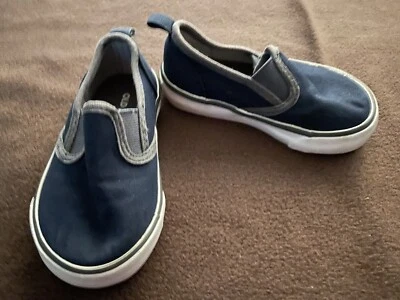 Niños ANTIGUO AZUL MARINO Mocasín Barco Zapatos Sin Cordones Talla 5 Niño Pequeño Azul Marino Lona Zapato Foto 1 de 3