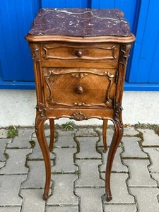 ANTIKE NEO ROKOKO KOMMODE NACHTTISCH DRESDNER BAROCK UM 1880 MAHAGONI MARMOR - Bild 1 von 10