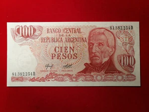 Argentine - Argentina 100 Cien Pesos 1976-78 Pick 302a NEUF / UNC ! - Imagen 1 de 2