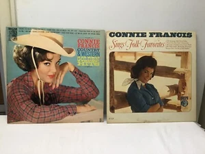 2 Vintage Connie Francis Vinyl Lps-Country & Western Golden Hits/Sings Folk Favs - Picture 1 of 24