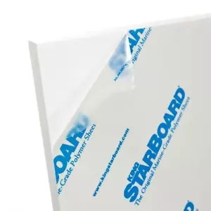 Foglio di plastica in polietilene HDPE bianco King Starboard 1/2"" x 6"" x 24"" strutturato - Foto 1 di 1