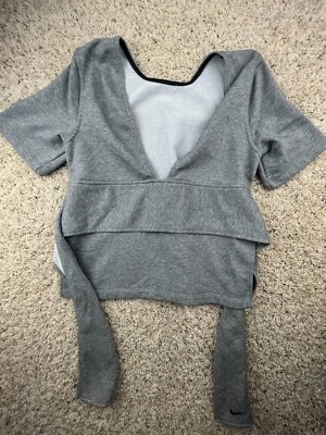 Nike Suéter Pequeño Pullover Gris Sudadera Dri-fit Damas Único Manga 1/2 Foto 1 de 4