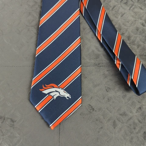 Denver Broncos Neck Tie NFL Apparel Striped Men One Size Cover