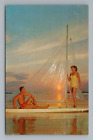 Bathing Beauty Clear Sailboat Florida Vintage Postcard