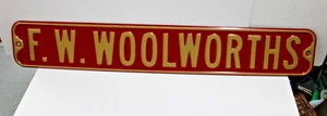 F. W. Woolworth Company Metal embossed heavy duty Sign 36"x5.75" Decor man cave - Picture 1 of 3